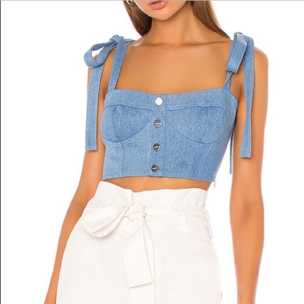 Capulet NWT denim cropped top